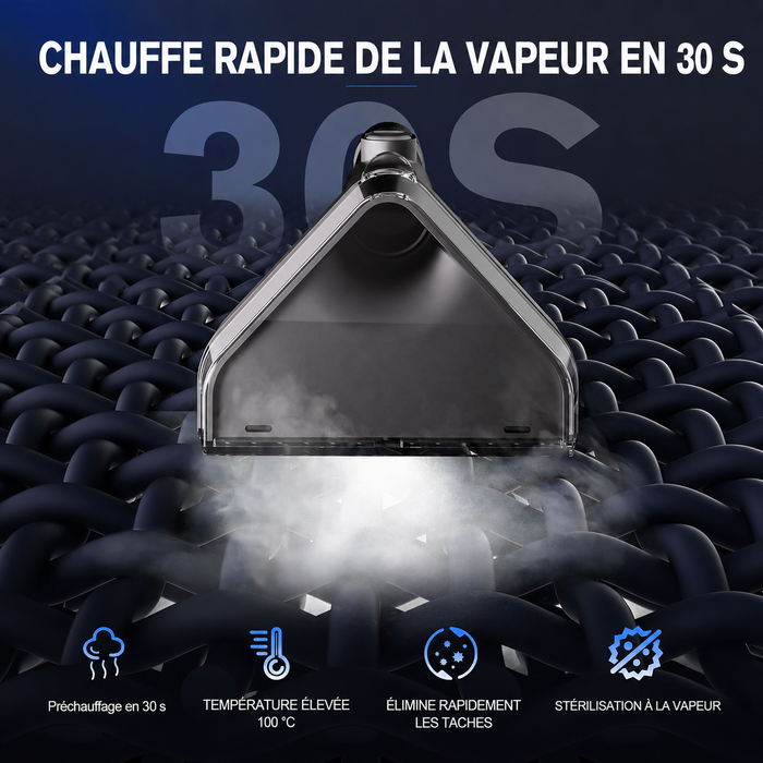 Suceur textile de la Steam Force projetant de la vapeur à 100 °C sur un tapis