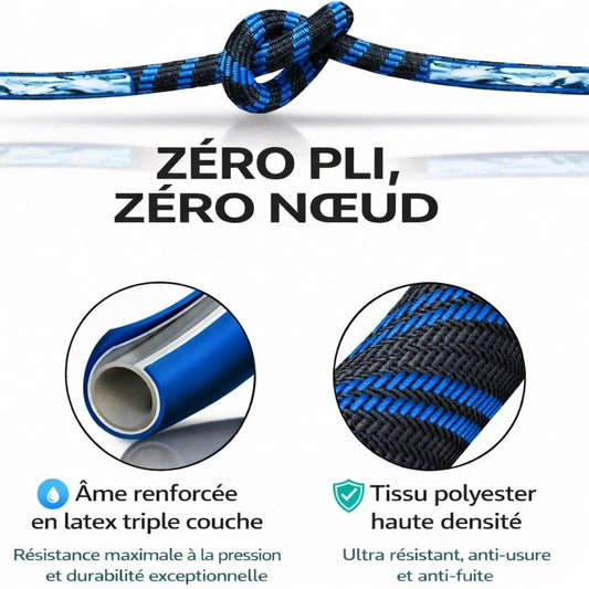 Tuyau d'arrosage extensible Jet Force sous pression avec son pistolet