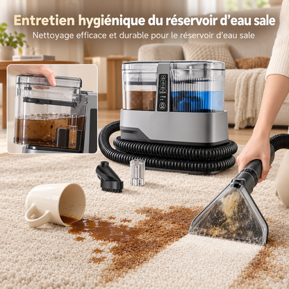 Accessoires de la shampouineuse Steam Force : suceur textile, petit suceur et brosse